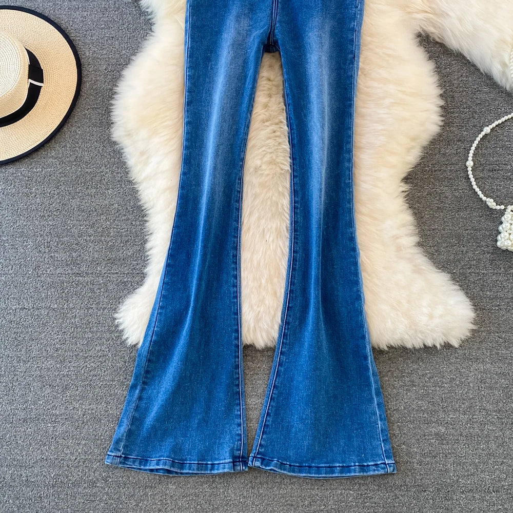 Jeans Acampanados Mujer Cintura Alta - Pantalón Coreano Otoño 2025