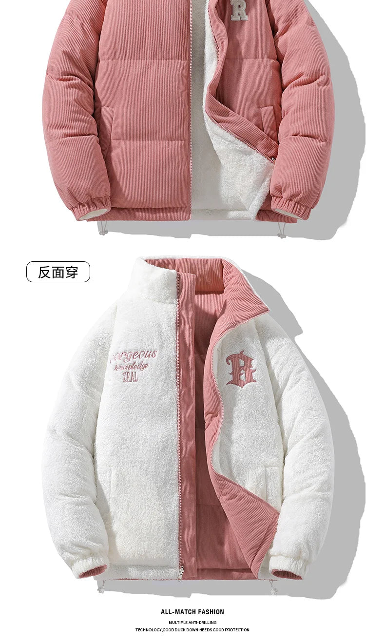 Chaqueta Hombre Invierno Pana Cordero - Parka Denim Outdoor Cálida Holgada