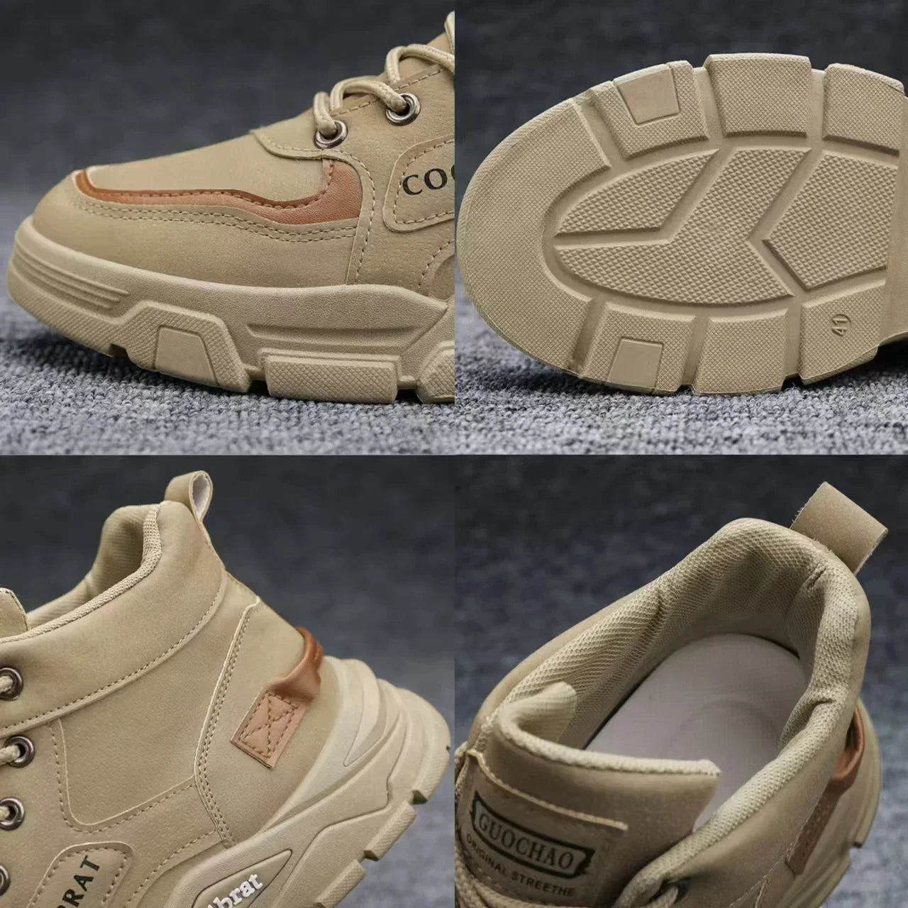 Botas Hombre Altas Plataforma - Casual Antideslizantes Cómodas Senderismo Outdoor Trabajo Cordones Tobillo