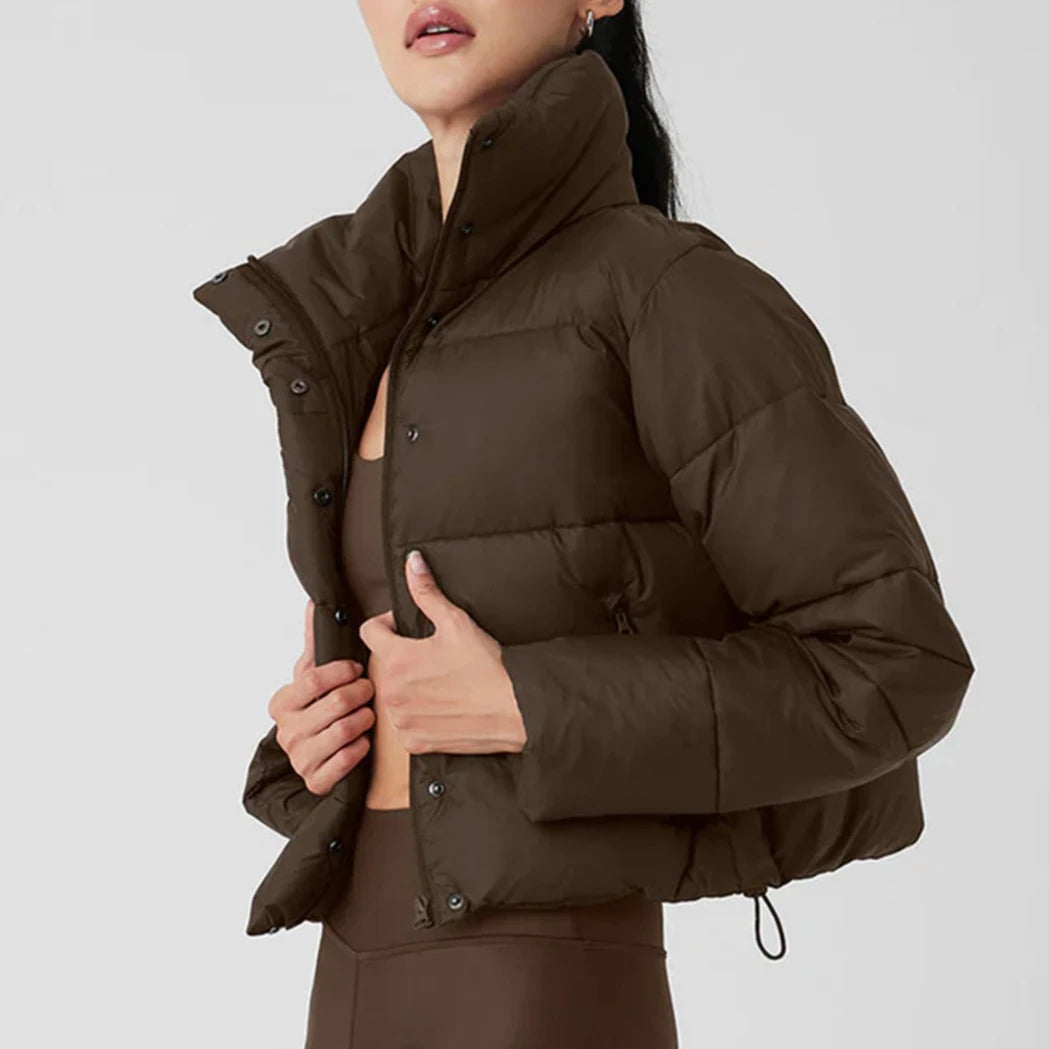 Parka Mujer Deporte Puff - Parka Algodón Acolchado Cuello Alto Corta Invierno