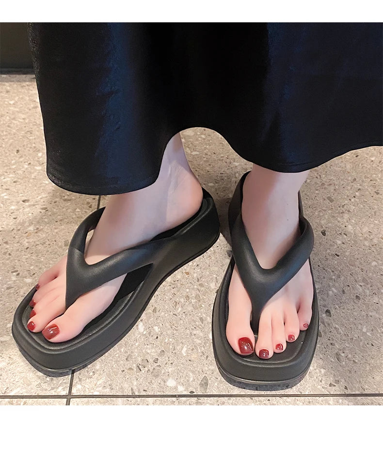 Chanclas Mujer Elegantes Transpirables - Sandalias Tacón Medio Outdoor Versátiles