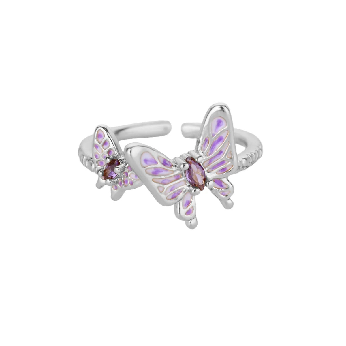 Anillo Mariposa Circonita Mujer - Acero Inoxidable Dorado Ajustable