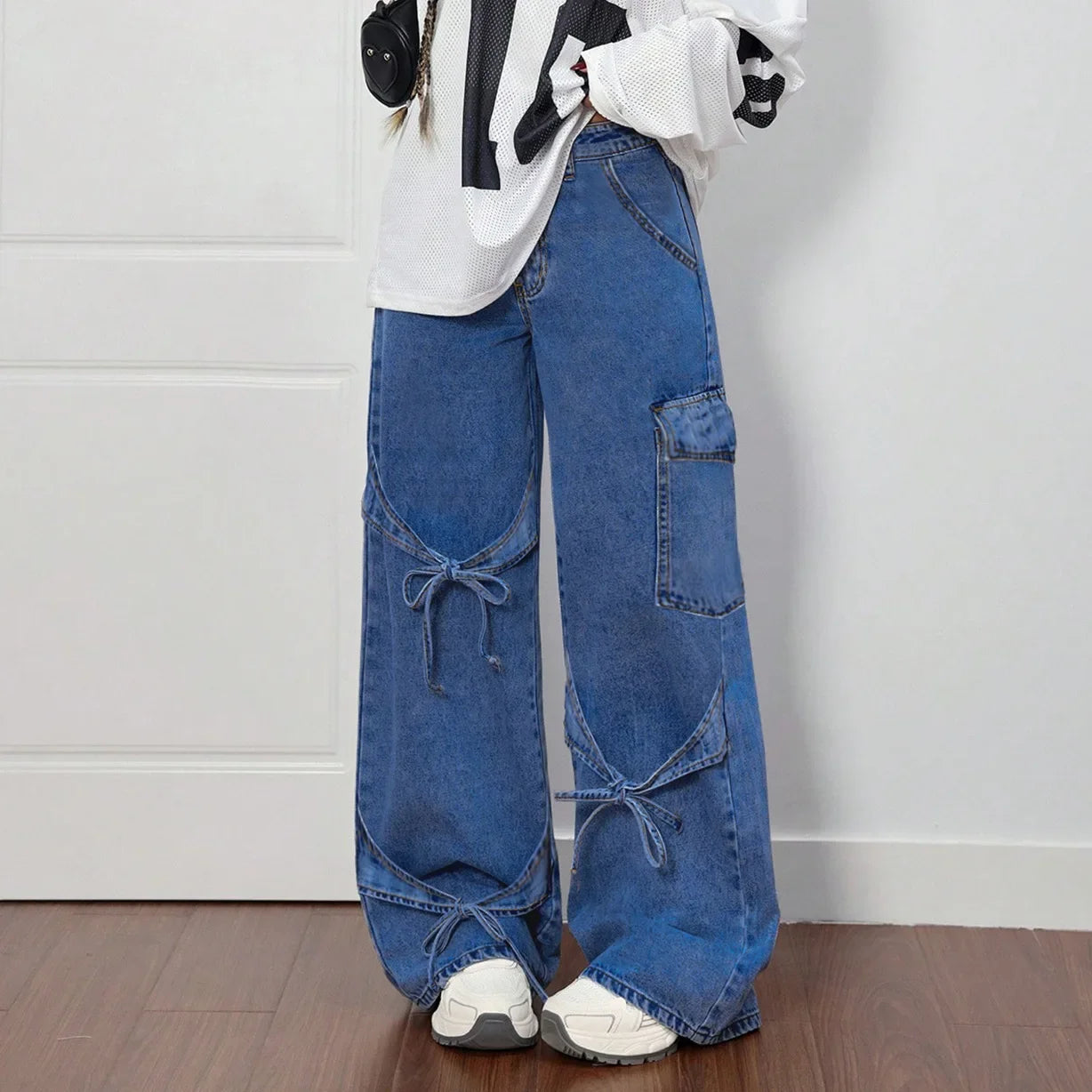 Vaqueros Mujer Pierna Recta Workwear - Jeans Sueltos Casual Cintura Media