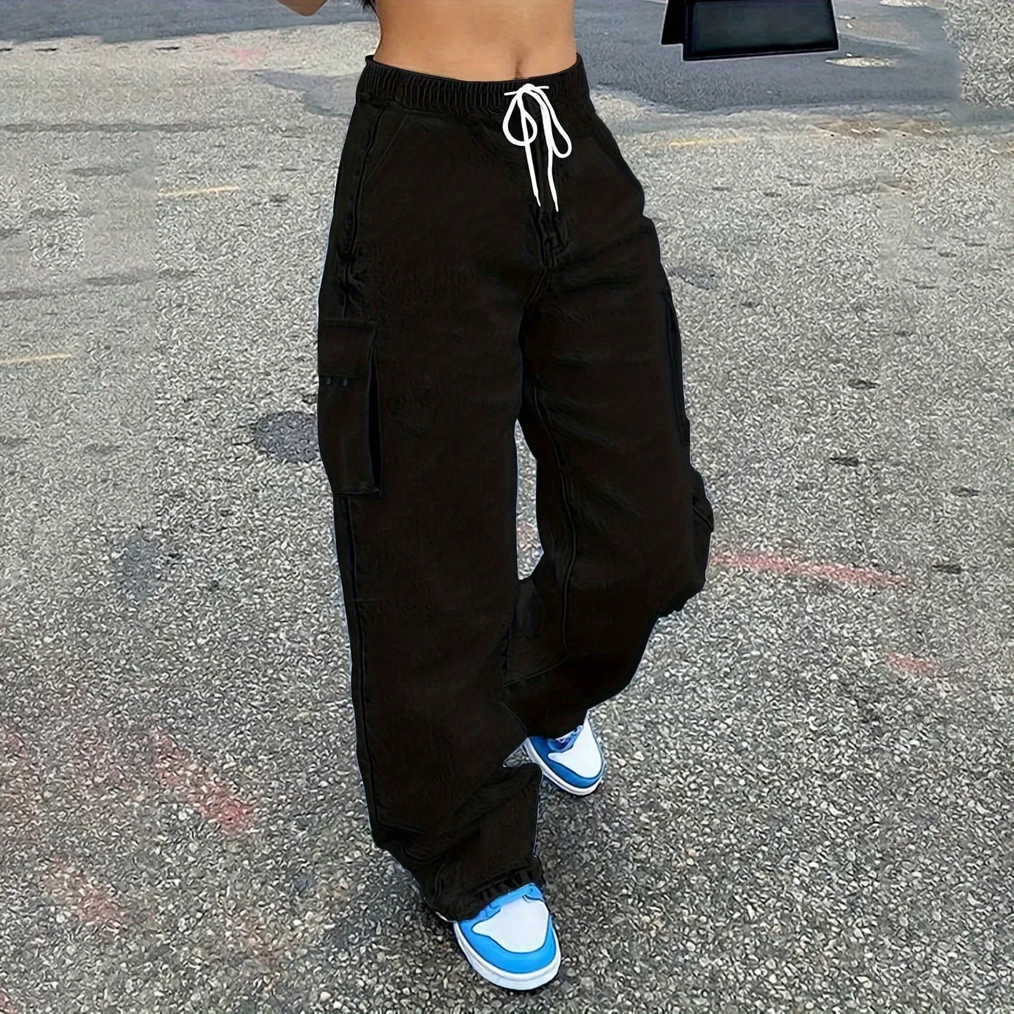 Jeans Cargo Mujer Streetwear - Pantalón Multibolsillos Vintage 2025