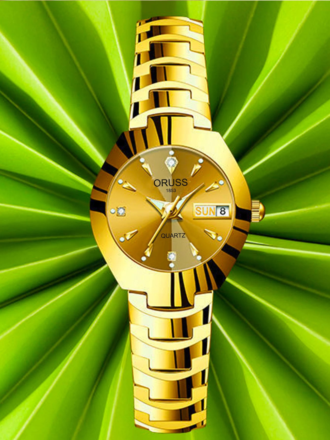 Reloj ORUSS para Pareja - Cuarzo Luxury Acero Inoxidable Resistente al Agua