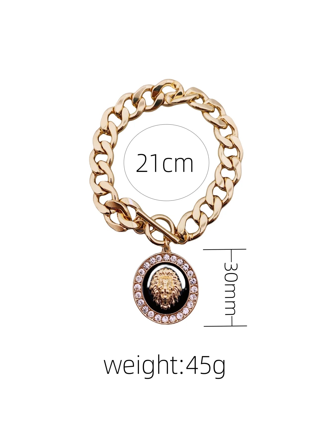 Pulsera Cabeza León Trenzada Unisex - Aleación Premium