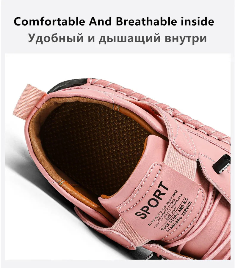 Sneakers Piel Mujer Artesanales - Zapatillas Mid-Top Slip-On Loafers Casual