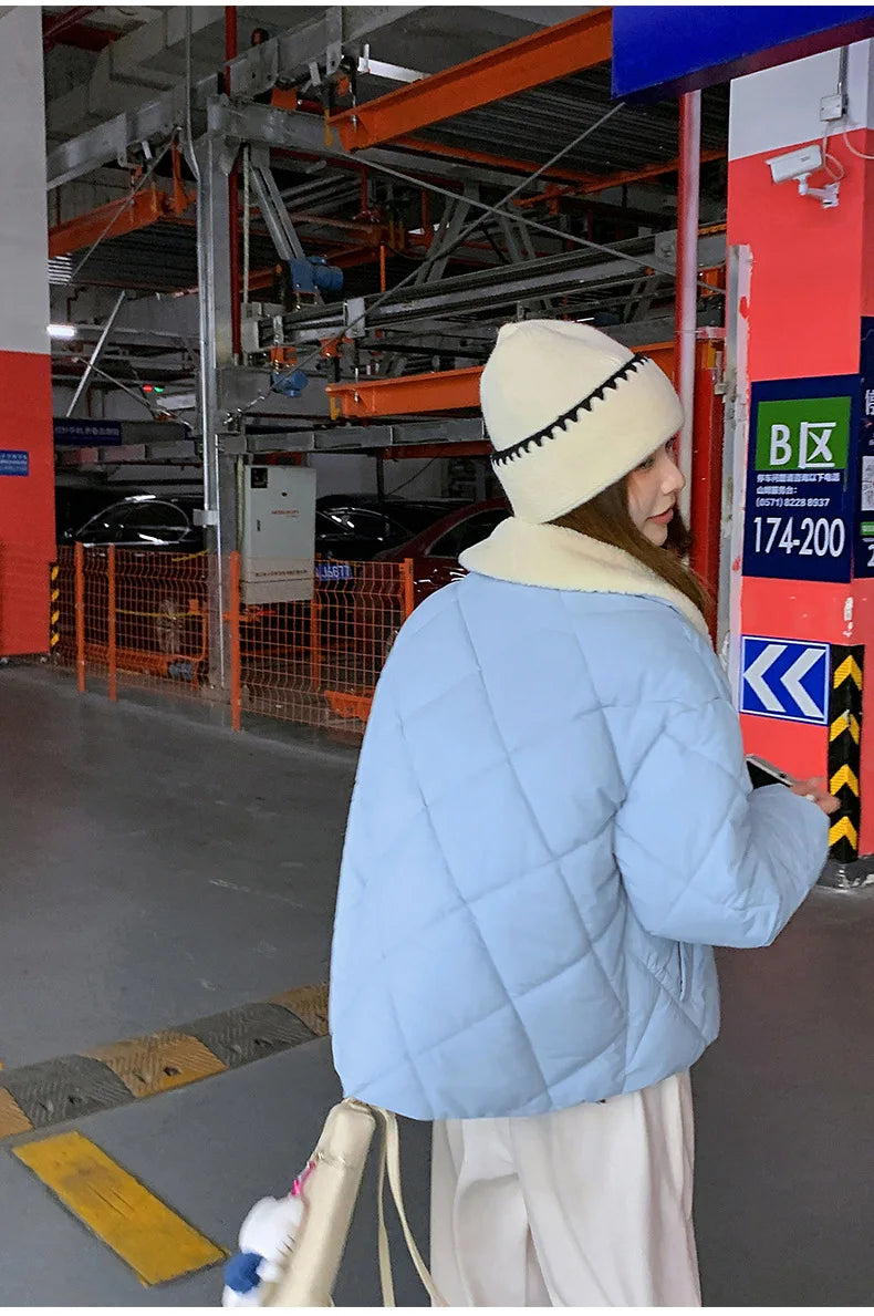 Chaqueta Algodón Mujer Tendencia - Chaqueta Estilo Chino Cuello Lana 2025