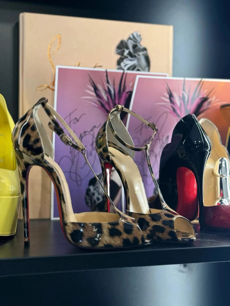 Sandalias Mujer Tacón Alto Sexy - Sandalias Boca Pez Cordones 12cm 2025