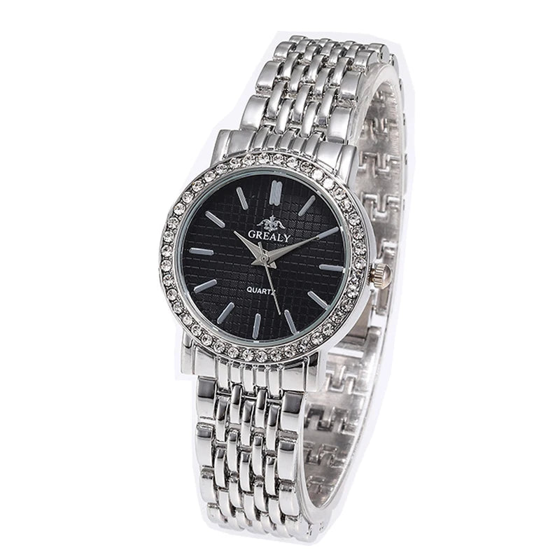 Reloj Pulsera Mujer Diamantes - Números Romanos Acero Pareja