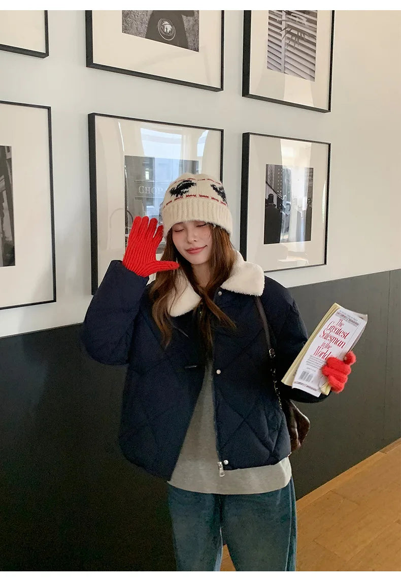 Chaqueta Algodón Mujer Tendencia - Chaqueta Estilo Chino Cuello Lana 2025