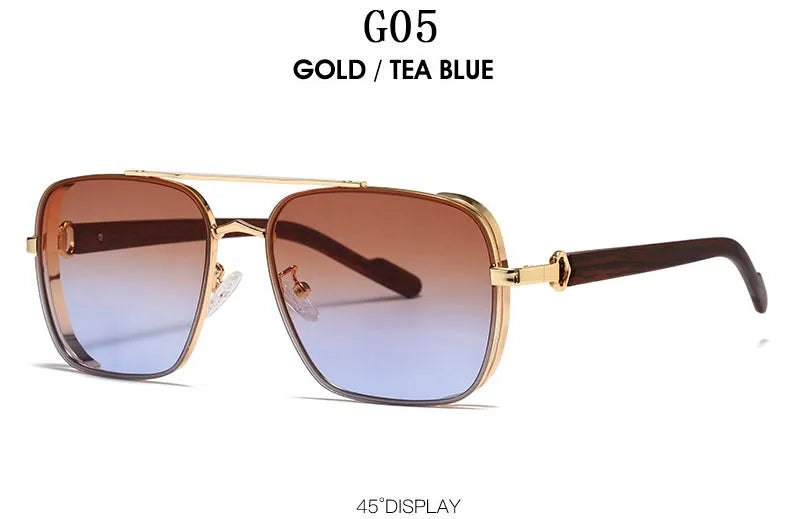 Gafas de Sol Hombre Cuadradas 2023 - Lentes Vintage Retro Steampunk Unisex