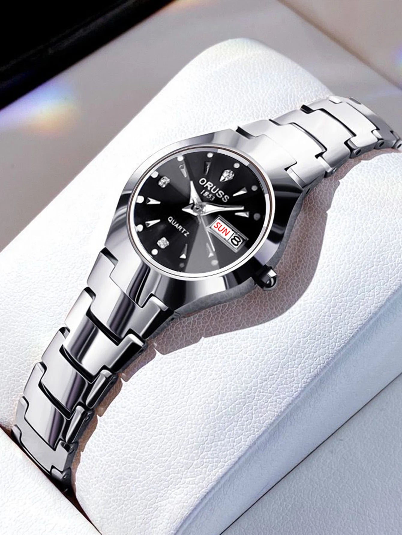 Reloj ORUSS para Pareja - Cuarzo Luxury Acero Inoxidable Resistente al Agua