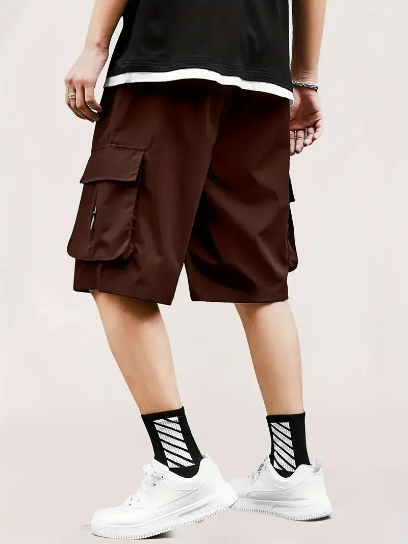 Shorts Cargo Hombre Outdoor - Pantalones Viajes Bolsillos Grandes Verano
