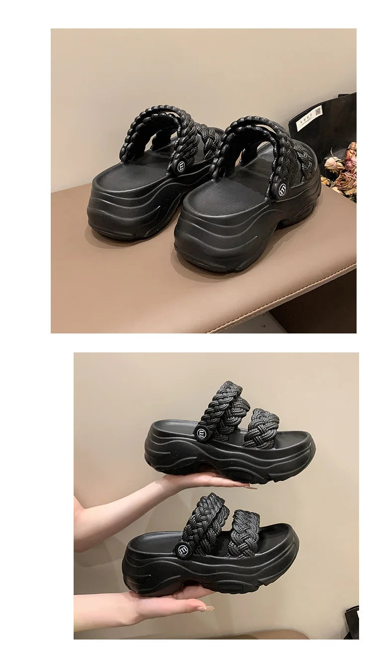 Sandalias Plataforma Mujer Playa - Chanclas Suela Gruesa Antideslizantes Ligeras Verano