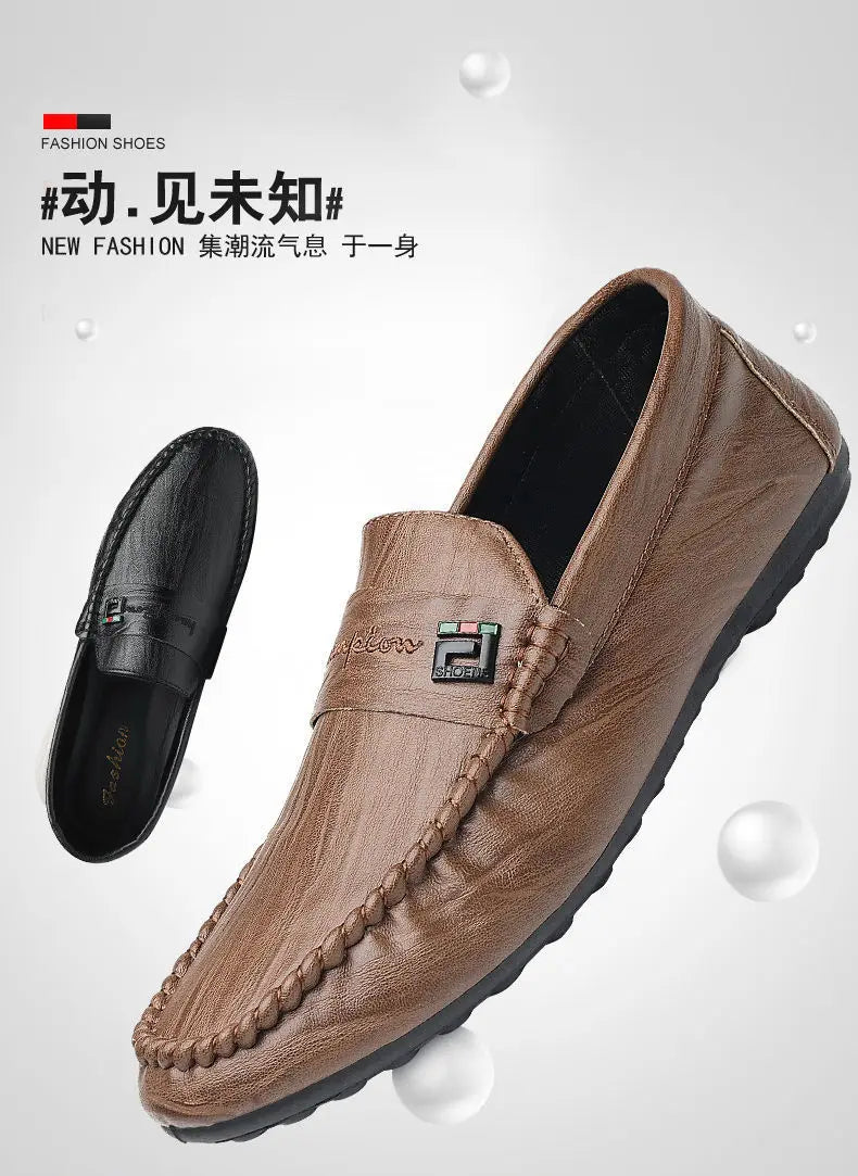 Mocasines Hombre Blancos Cuero - Vestir Casual Slip-On Primavera Otoño Designer