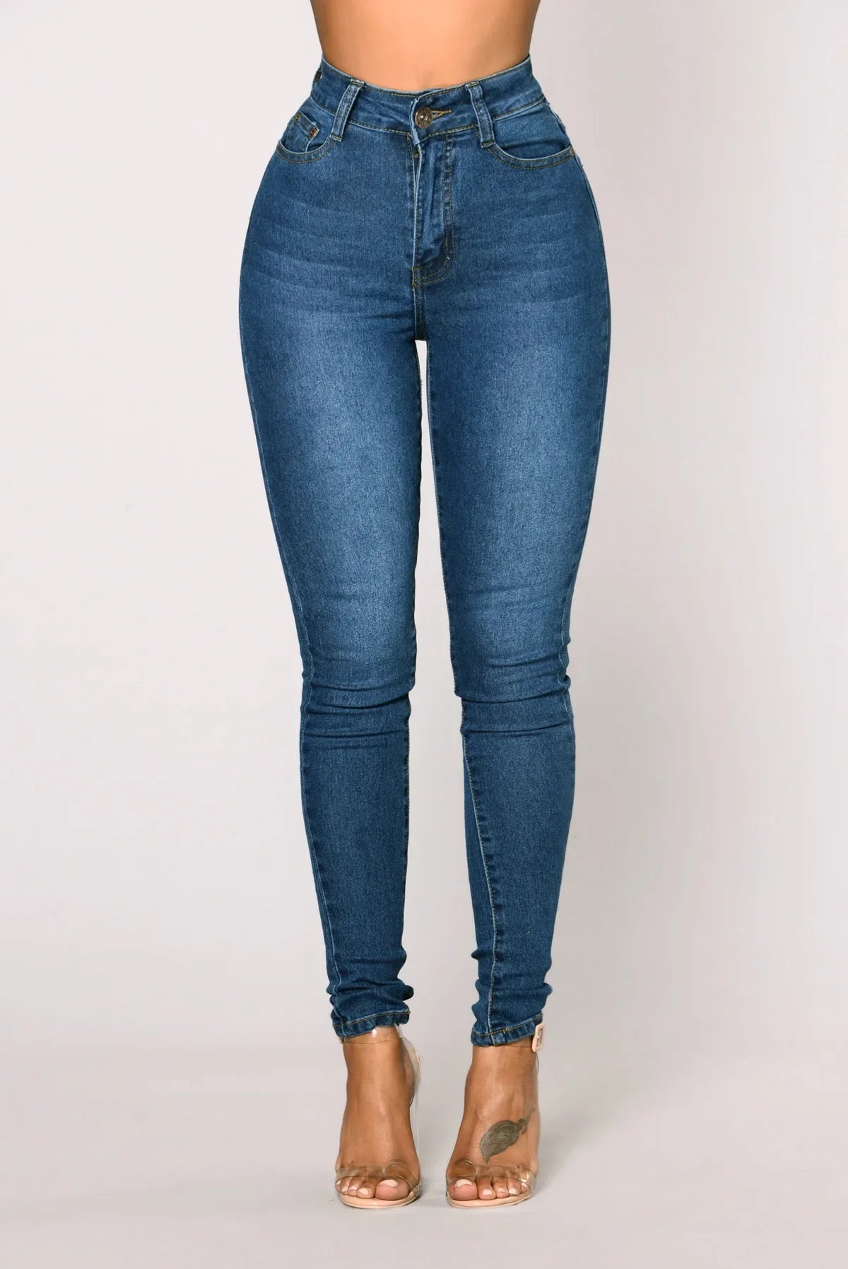 Jeans Skinny Mujer Cintura Alta - Pantalón Denim Elástico Sexy