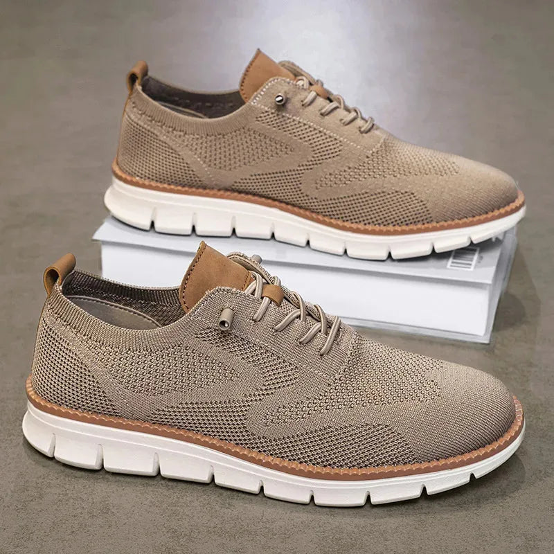 Zapatos Hombre Casual Clásicos - Transpirables Brogue Planos Acolchados Vestir Sneakers Ligeros