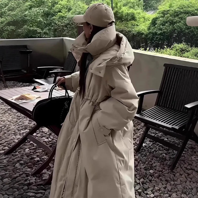 Abrigo Plumón Mujer Capucha - Abrigo Trench Medio Largo Pato Invierno