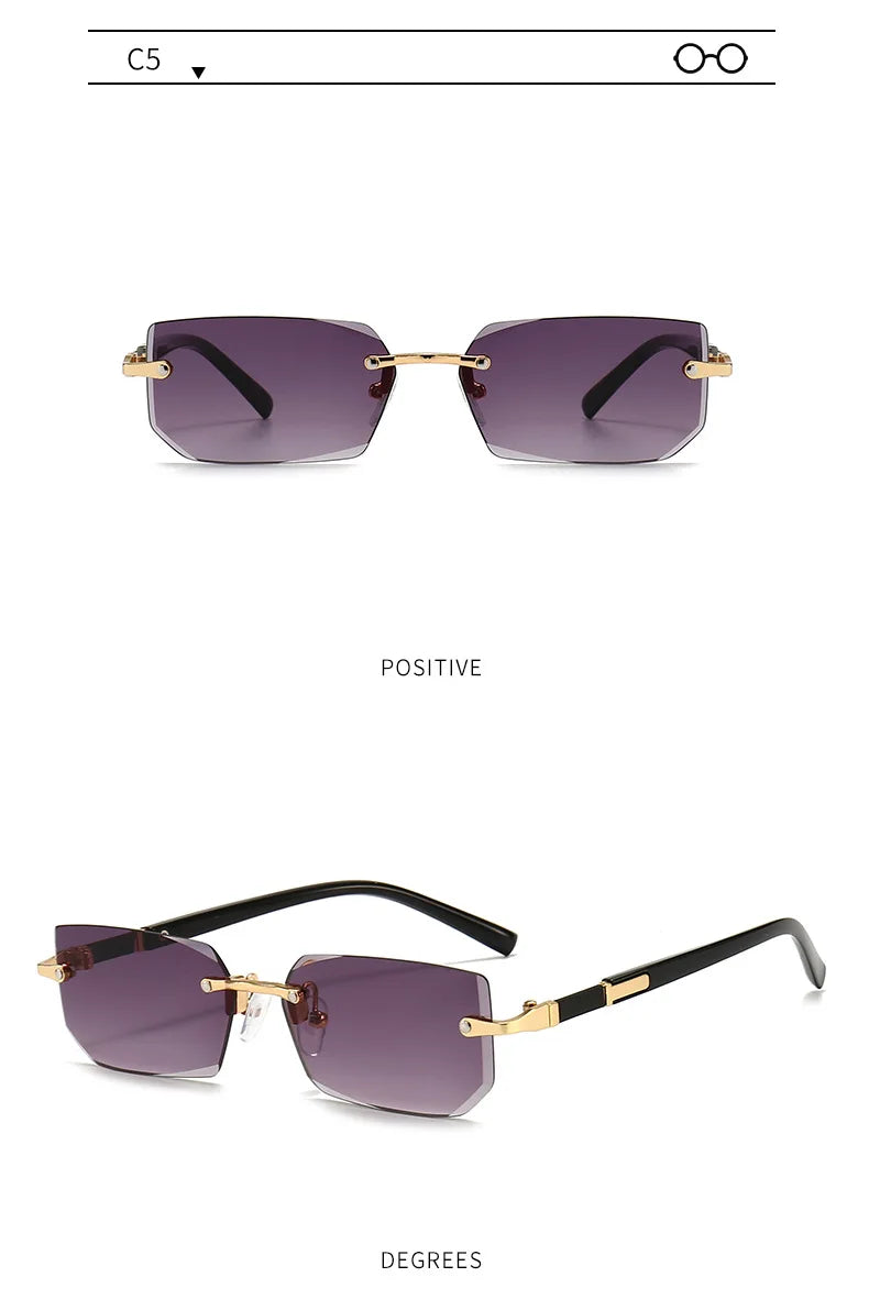 Gafas de Sol Cuadradas Sin Montura Mujer - Fashion Jelly Coloridas Outdoor Viaje Personalizadas