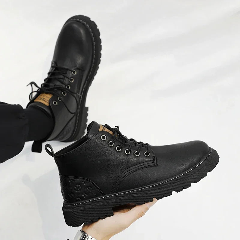 Botas Hombre 2024 Cuero Altas - Casual Fashion Retro All-Match Trabajo Desert