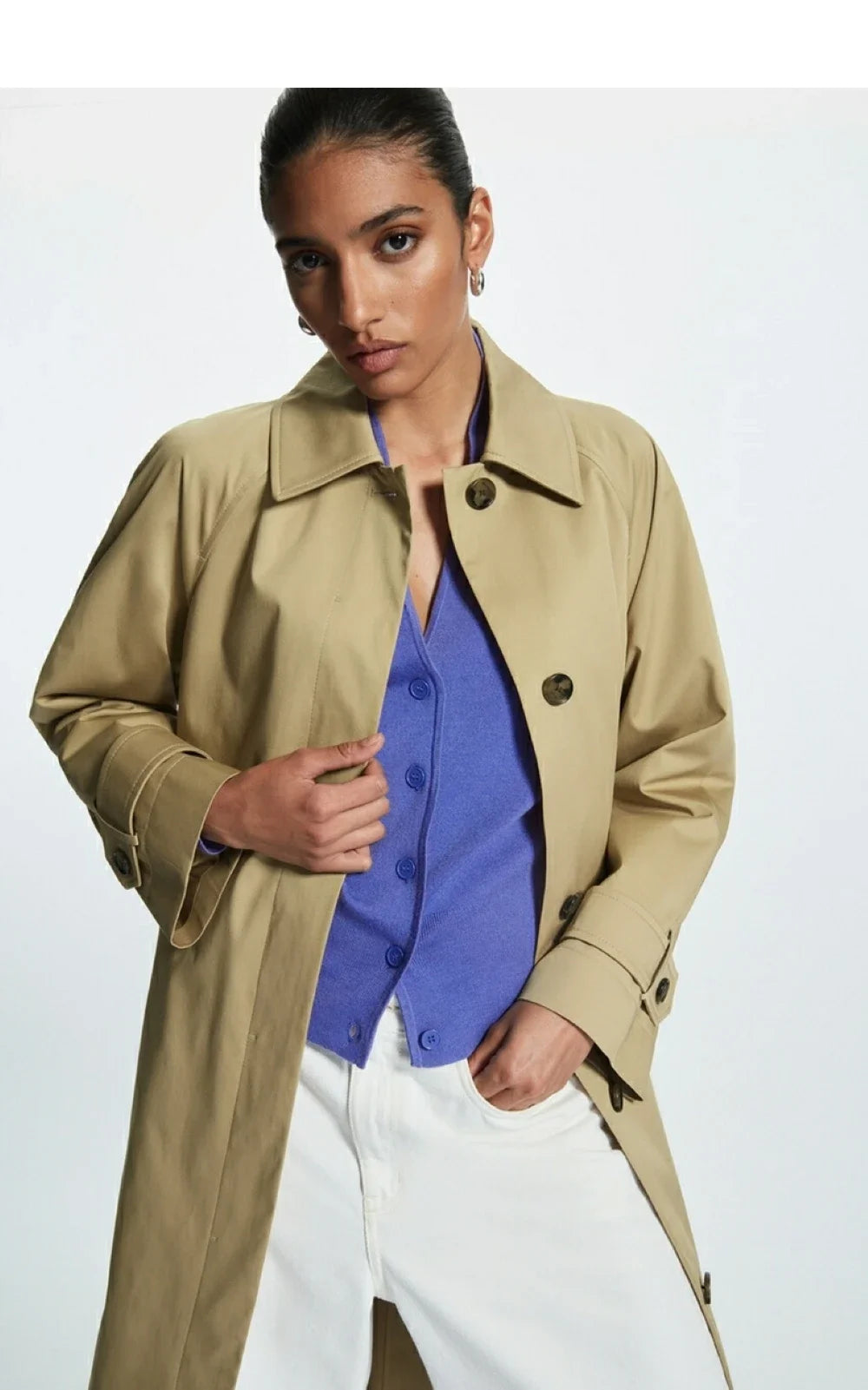 Cárdigan Mujer Lana Cuello V Primavera 2025 - Mezcla Lana Casual