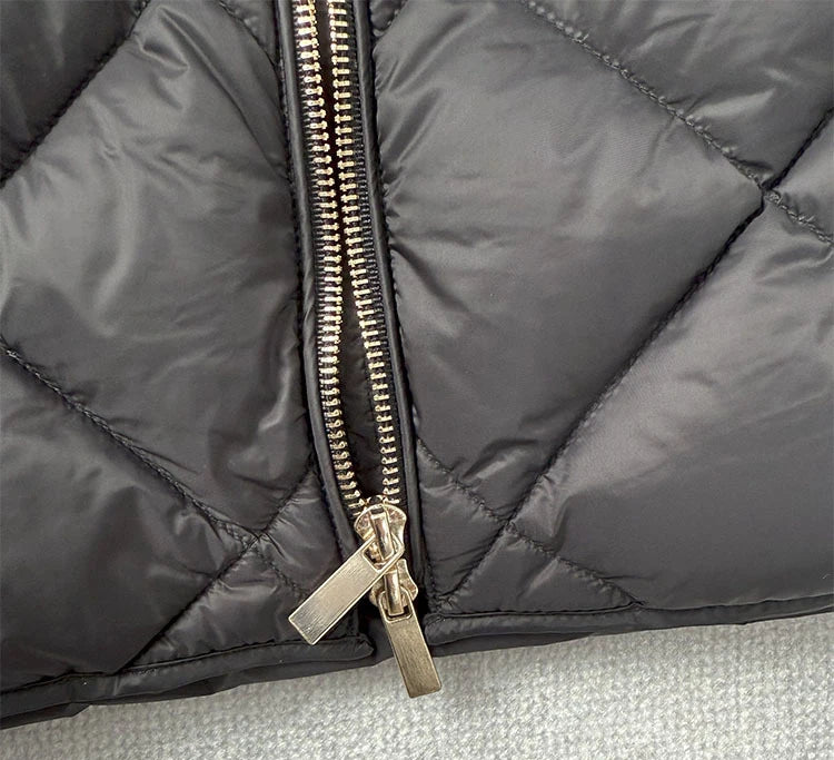 Chaleco Mujer Plumas Pato Capucha 2025 - Chaqueta Sin Mangas Irregular