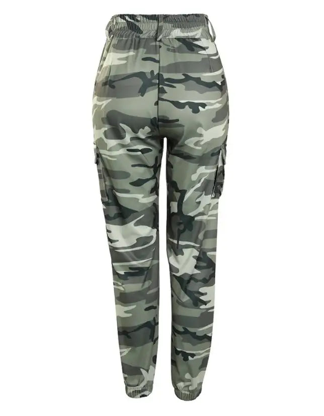 Pantalón Cargo Mujer Camuflaje - Pantalón Primavera Cintura Alta