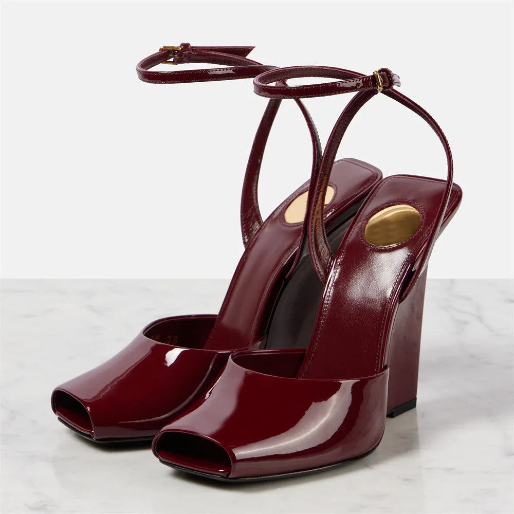 Sandalias Plataforma Mujer Satén 2025 - Zapatos Tacón Chunky Tiras Primavera