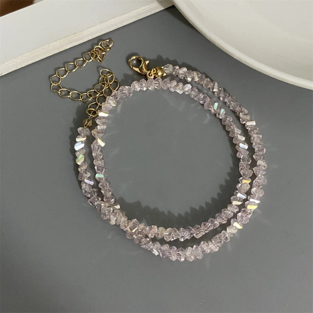 Collar Choker Cristales Irregulares Mujer - Cuentas Triangulares Trendy