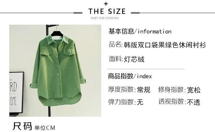 Camisa Pana Mujer Verde Aguacate - Blusa Doble Bolsillo Otoño Invierno