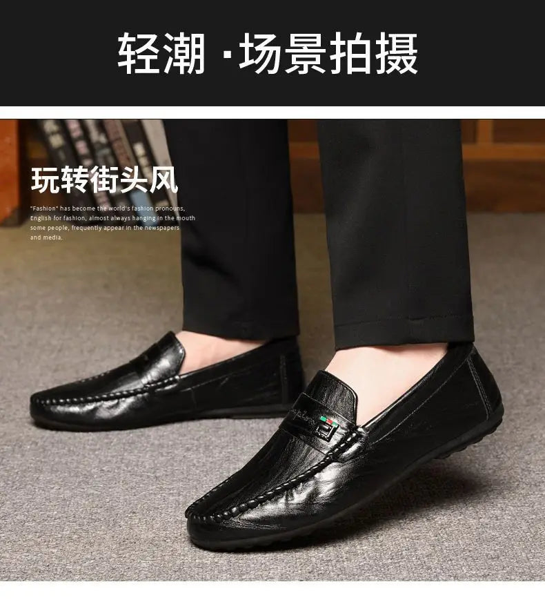 Mocasines Hombre Blancos Cuero - Vestir Casual Slip-On Primavera Otoño Designer