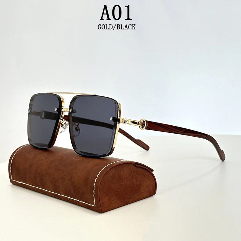 Gafas de Sol Hombre Cuadradas 2023 - Lentes Vintage Retro Steampunk Unisex