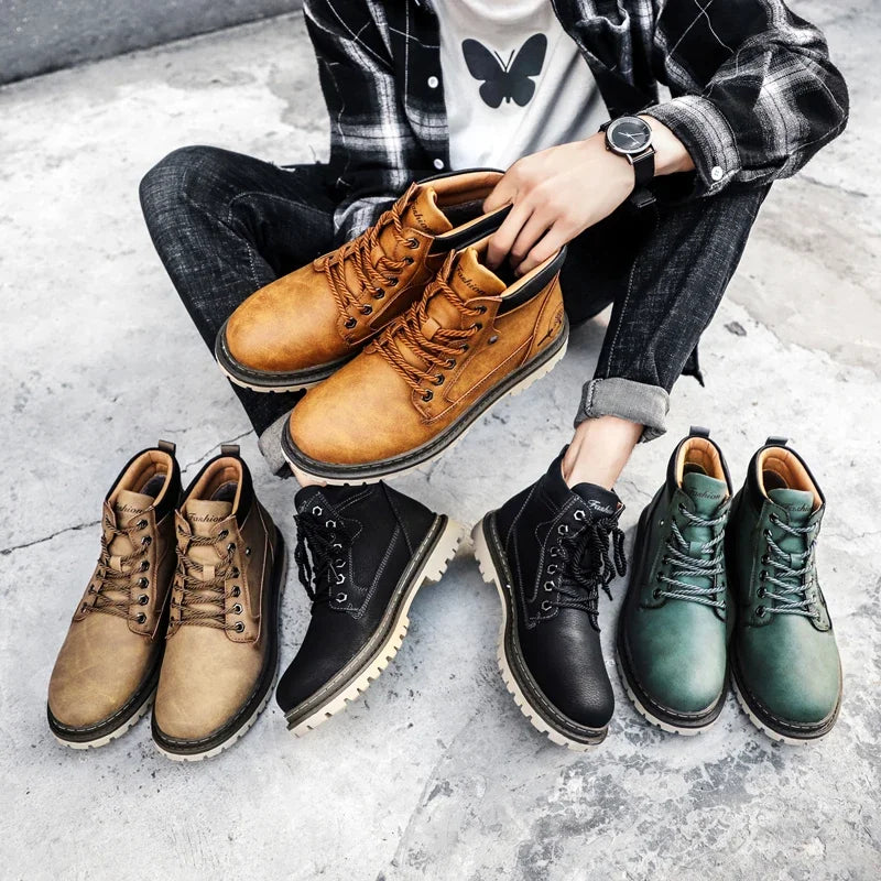 Botas Hombre High-Top Trabajo - Fashion Versátiles Deportivas Casual Cowboy