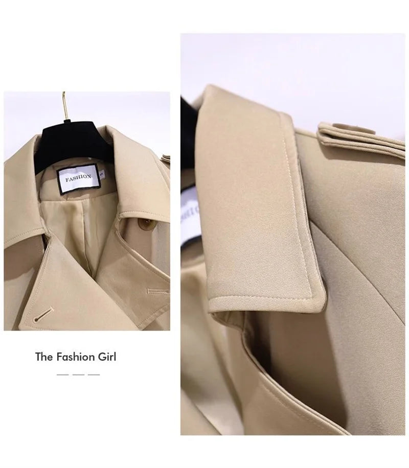 Trench Mujer Doble Botonadura - Gabardina Cinturón Primavera