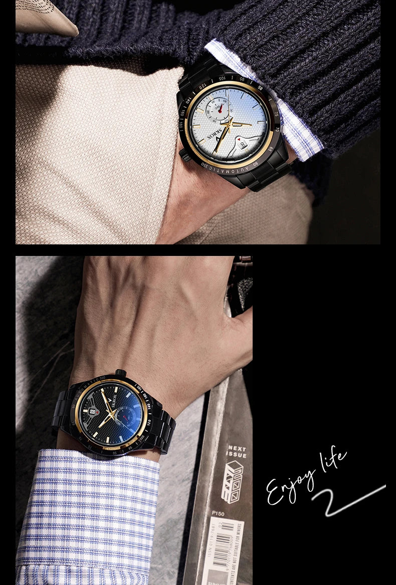 Reloj SKROX Automático Mecánico - Zafiro Acero Inoxidable Military Resistente al Agua