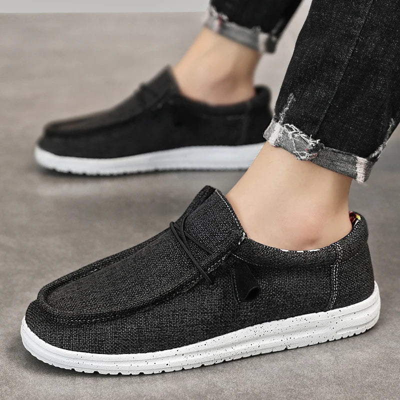 Zapatos Hombre Casual Transpirables - Ligeros Slip-On Planos Simples Cómodos Color Sólido Suela Suave Loafers