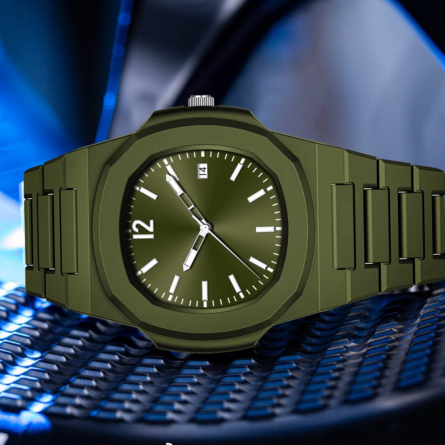 Reloj VA VA VOOM Military 40mm - Cuarzo Silicona Negro Calendario Deportivo