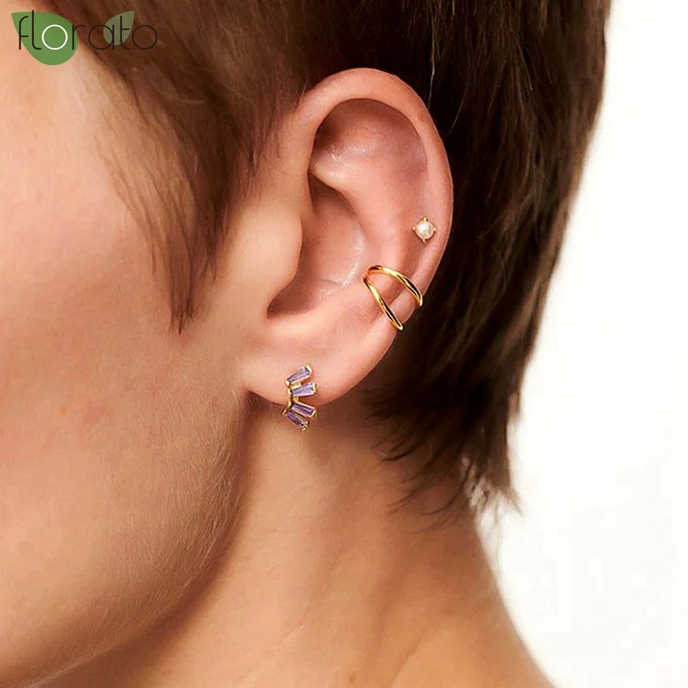 Pendientes Clip Dorado Minimalistas - Sin Perforación Cartílago Mujer