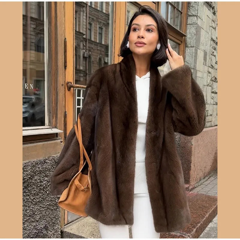 Chaqueta Piel Sintética Mujer Lujo - Chaqueta Cinturón Cuello V