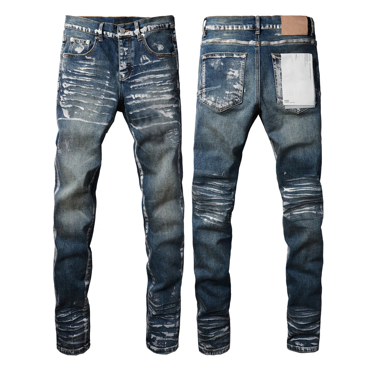 Vaqueros Hombre 2025 High Street Rotos - Jeans Skinny Desgastados Azul Cintura Baja Fashion