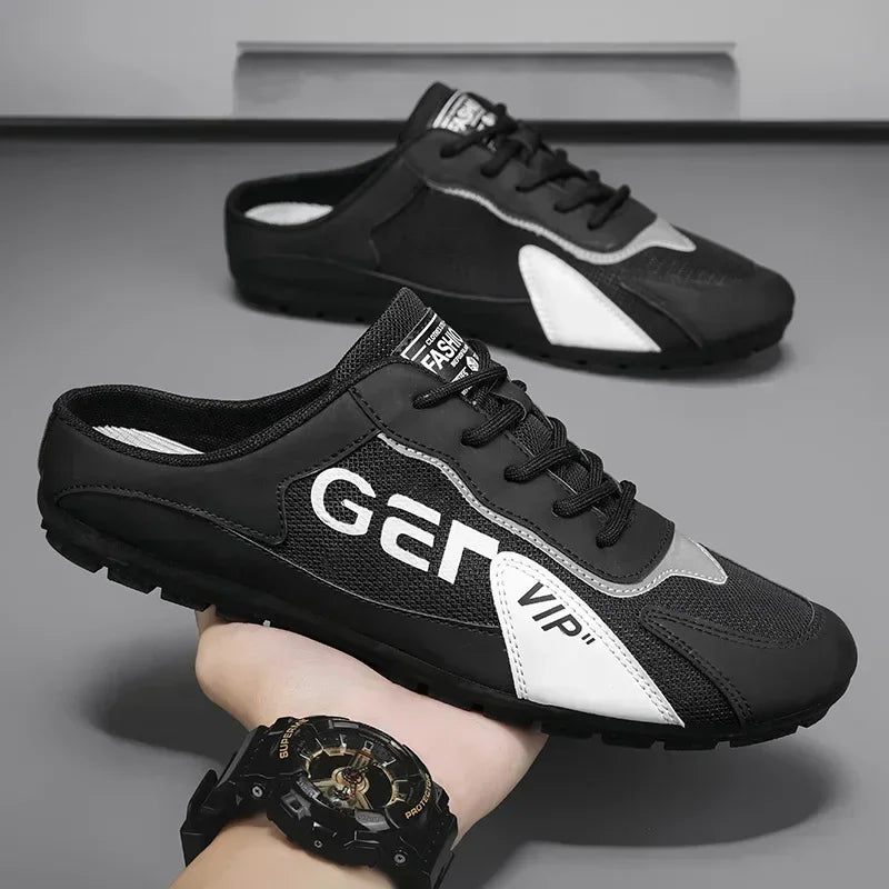 Chanclas Hombre Baotou 2025 - Verano Transpirables Casual Vulcanizadas Planas Sneakers Half Slip On