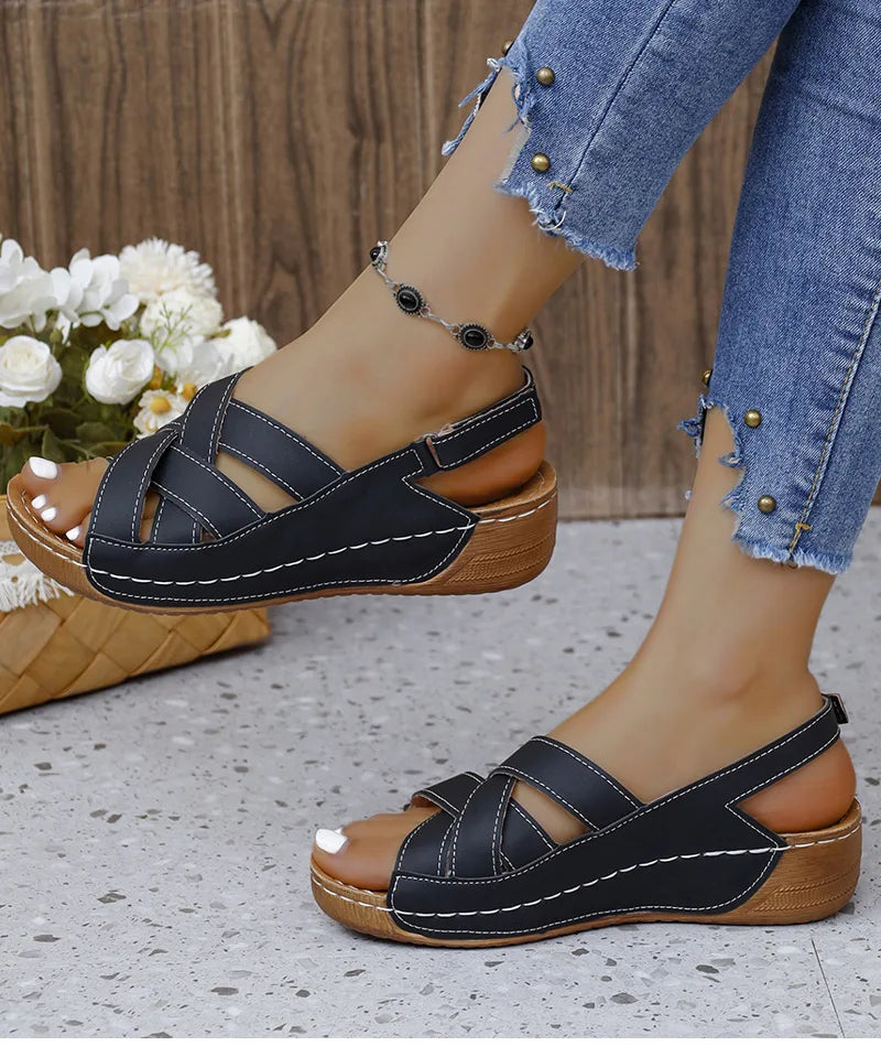 Sandalias Cuña Mujer Casual Verano - Zapatos Tacón Ligeros Cómodos