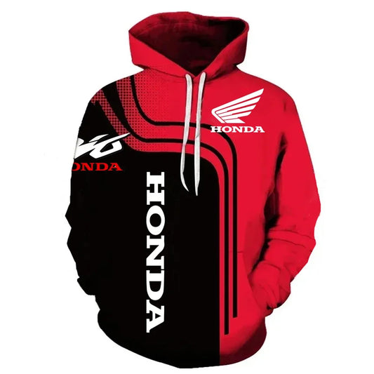 Sudadera Honda Logo 3D Hombre - Hoodie Streetwear Racing Outdoor