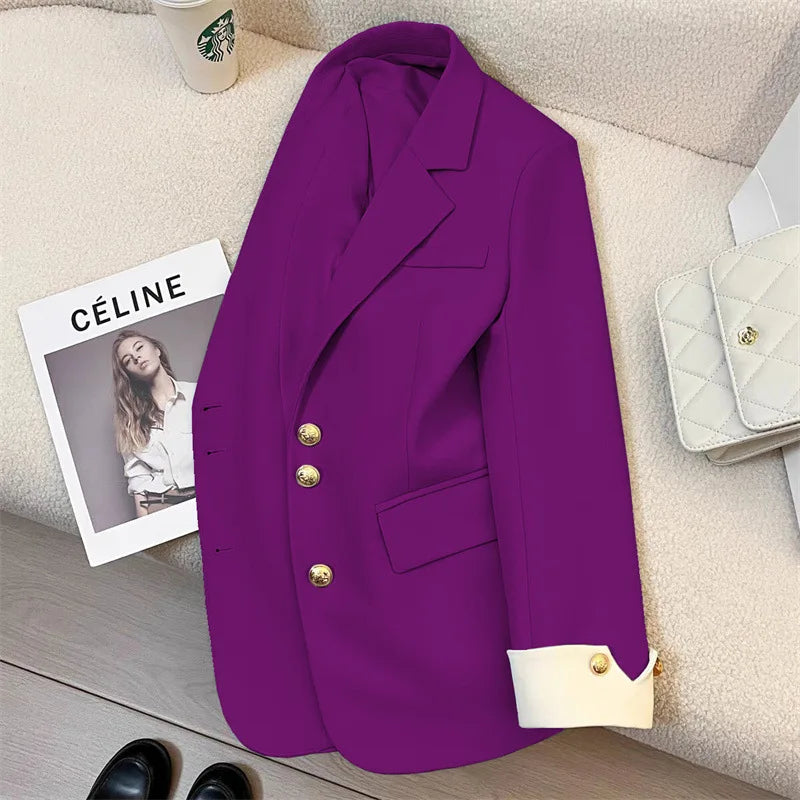 Blazer Mujer Elegante Manga Larga