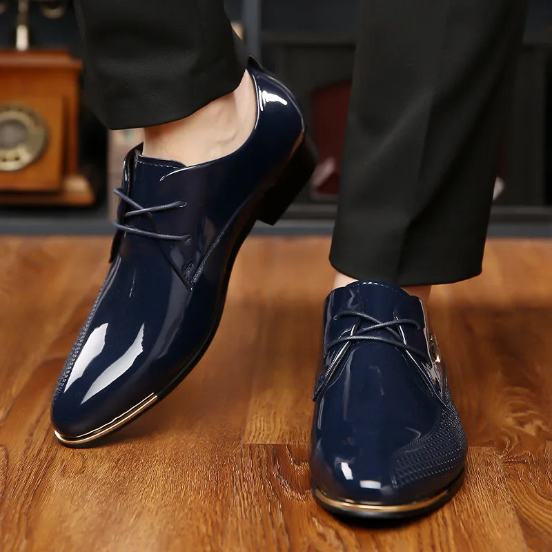 Zapatos Derby Hombre Cuero Punta Puntiaguda - Casual Business Tallas Grandes Primavera