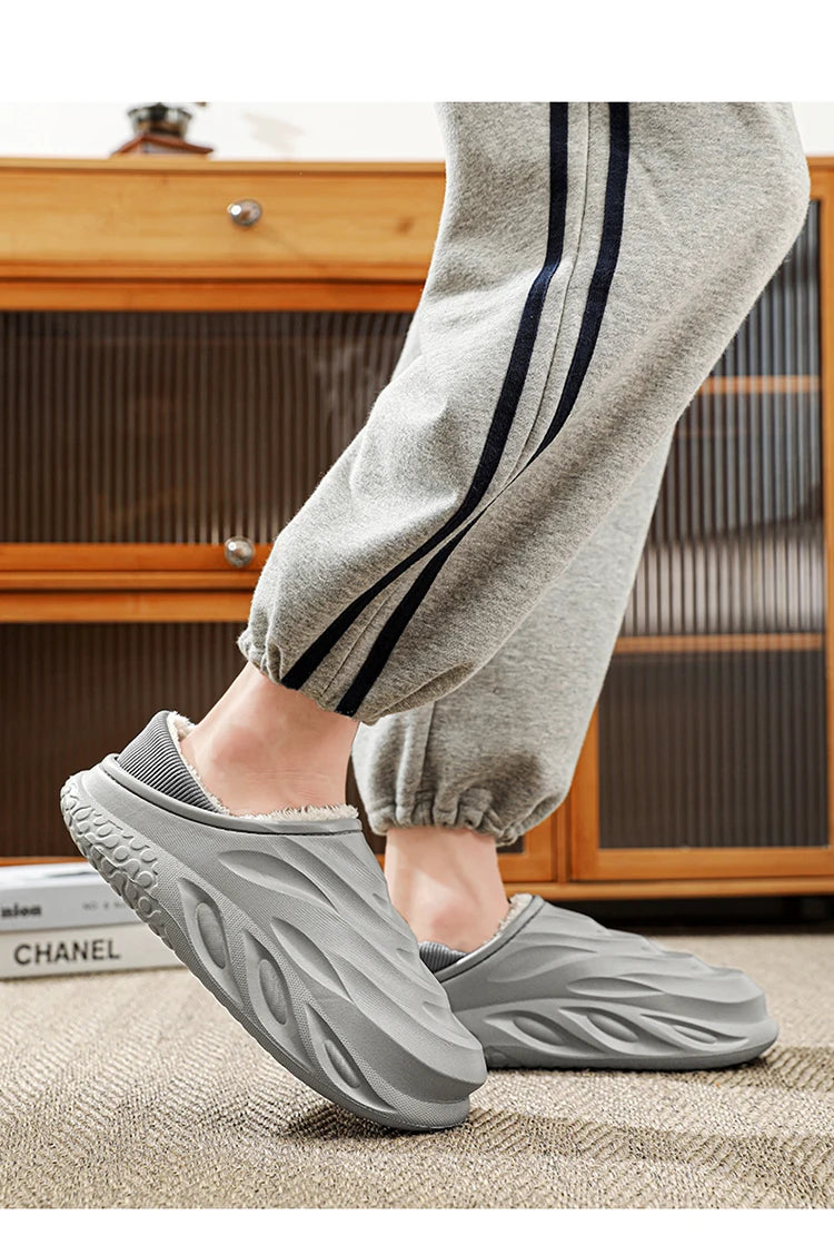 Pantuflas Casa Hombre Forro Polar - Invierno Cálidas Antideslizantes Impermeables
