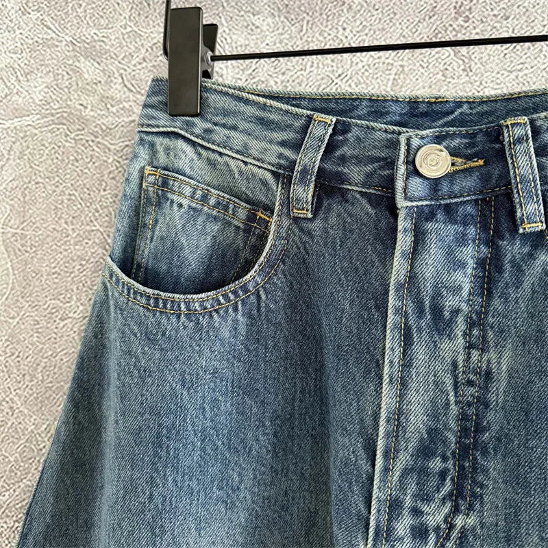 Jeans Rectos Mujer Algodón - Pantalón Denim Cintura Alta 2025