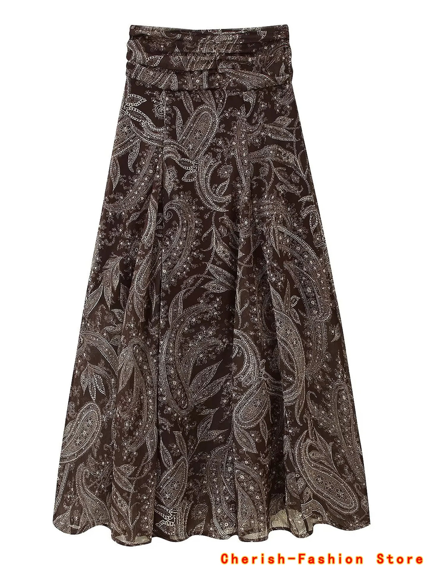 Falda Bohemia Mujer Maxi Elegante - Falda Larga Plisada Floral 2025