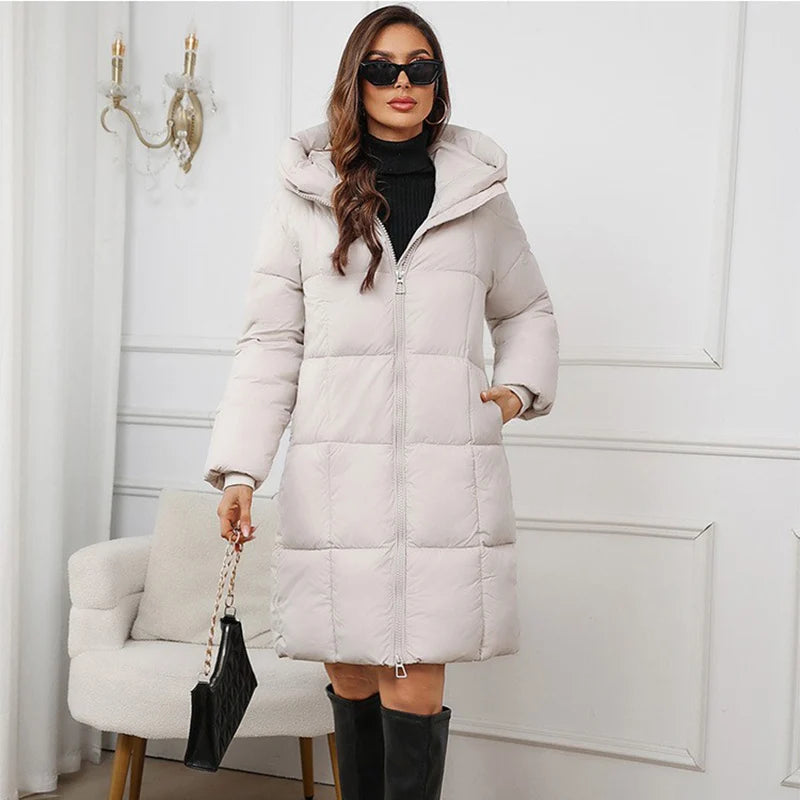 Abrigo Acolchado Mujer Invierno - Parka Capucha Largo